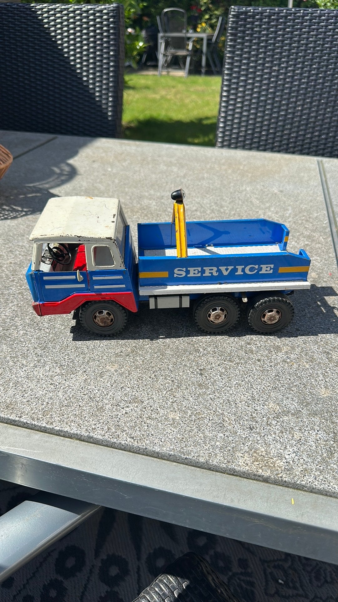 Vintage metalen vrachtwagen, Hobby en Vrije tijd, Modelauto's | 1:50, Ophalen of Verzenden, Zo goed als nieuw, Bus of Vrachtwagen