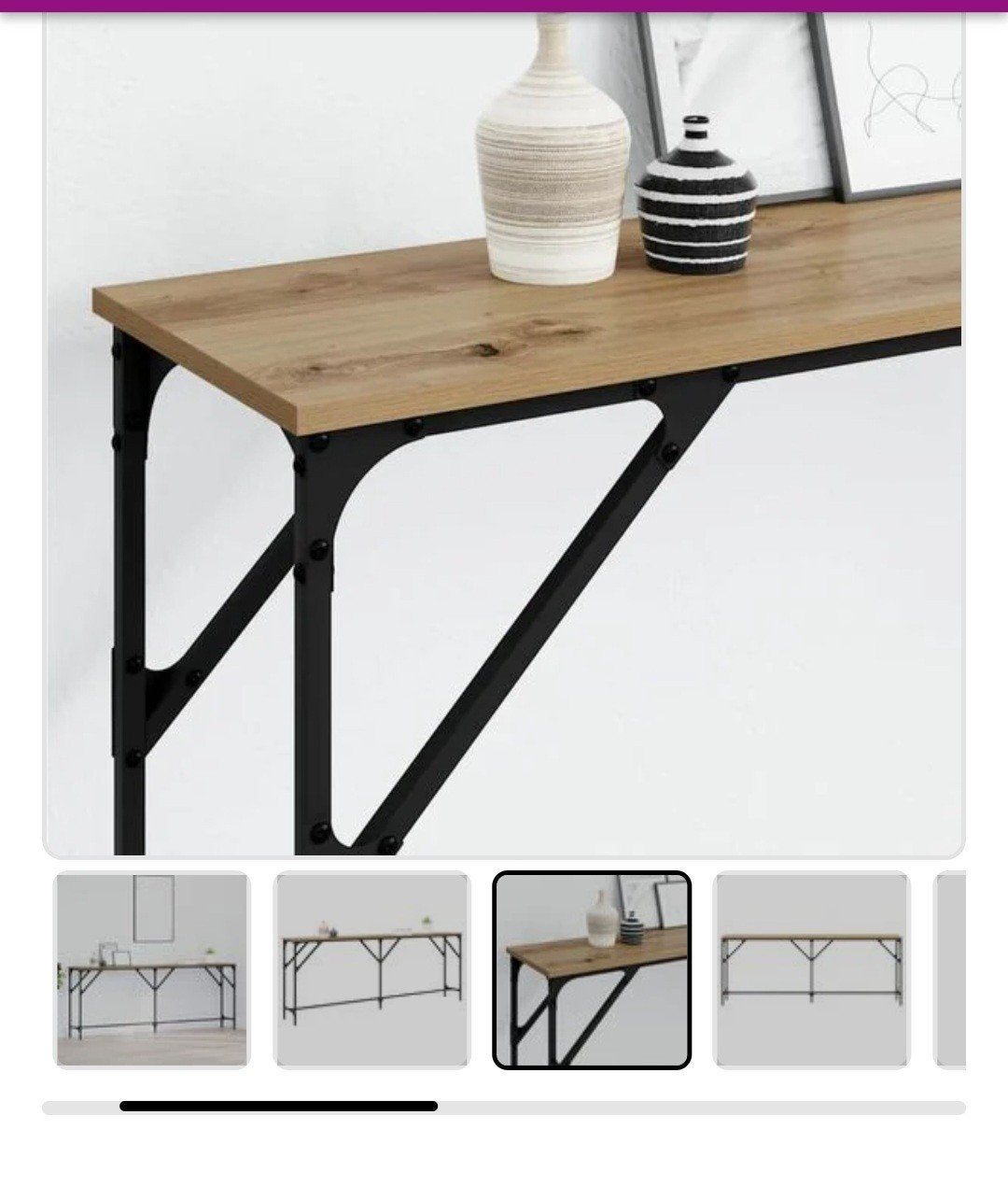 vidaXL Wandtafel Artisanaal Eikenkleurig 200x29x75 cm, Huis en Inrichting, Modern, Industrieel, Ophalen, Overige houtsoorten, Nieuw