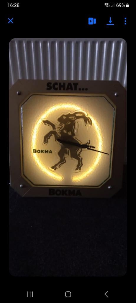 BOKMA LICHTBAK KLOK 70/80 JAREN, Ophalen, Lichtbak of (neon) lamp