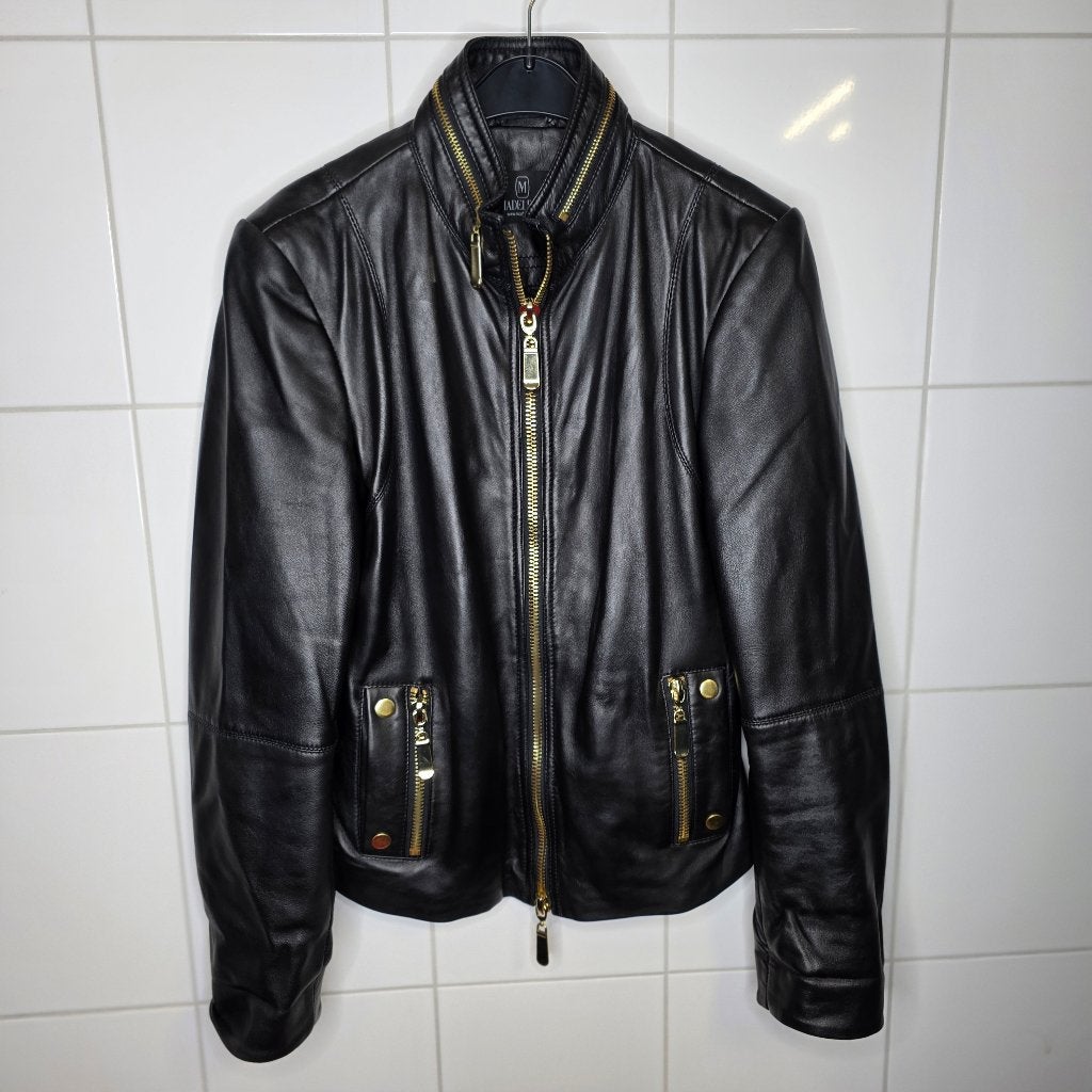 Leren stoere jas zwart Madeleine maat 34, Zwart, Ophalen of Verzenden, Madeleine, Maat 34 (XS) of kleiner