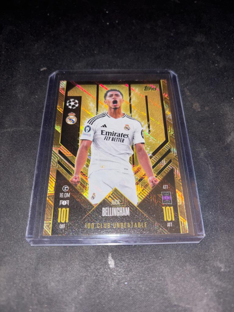 Topps Match Attax Jude Bellingham 100 Clubkaart Time to Shin, Ophalen of Verzenden, Zo goed als nieuw, Losse kaart, Foil