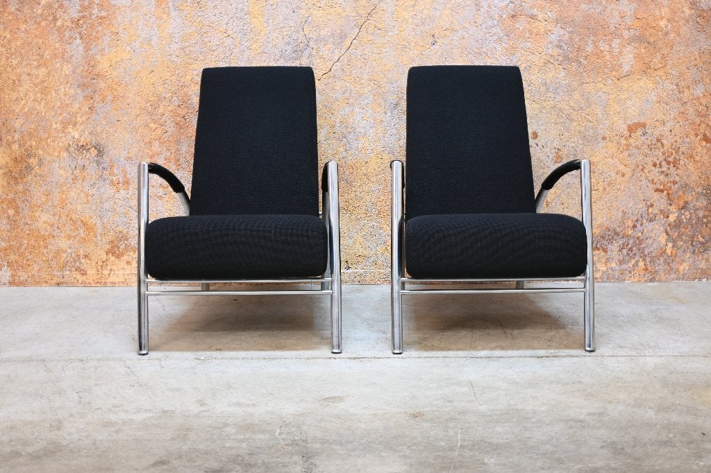ZGANieuw zwarte stoffen Harvink de Club design fauteuil