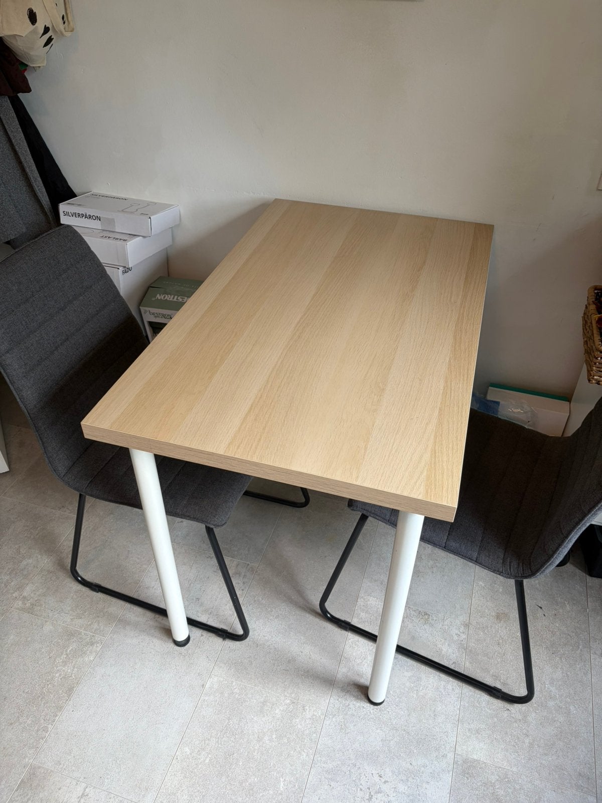 Tafel met 2 stoelen, Huis en Inrichting, Tafels | Eettafels, Ophalen, Gebruikt, 100 tot 150 cm, Tot twee personen