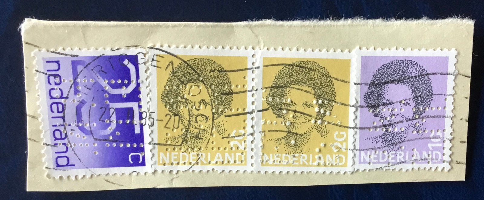 Perfins Nederland kavel per 82, Ophalen of Verzenden, Na 1940, Gestempeld