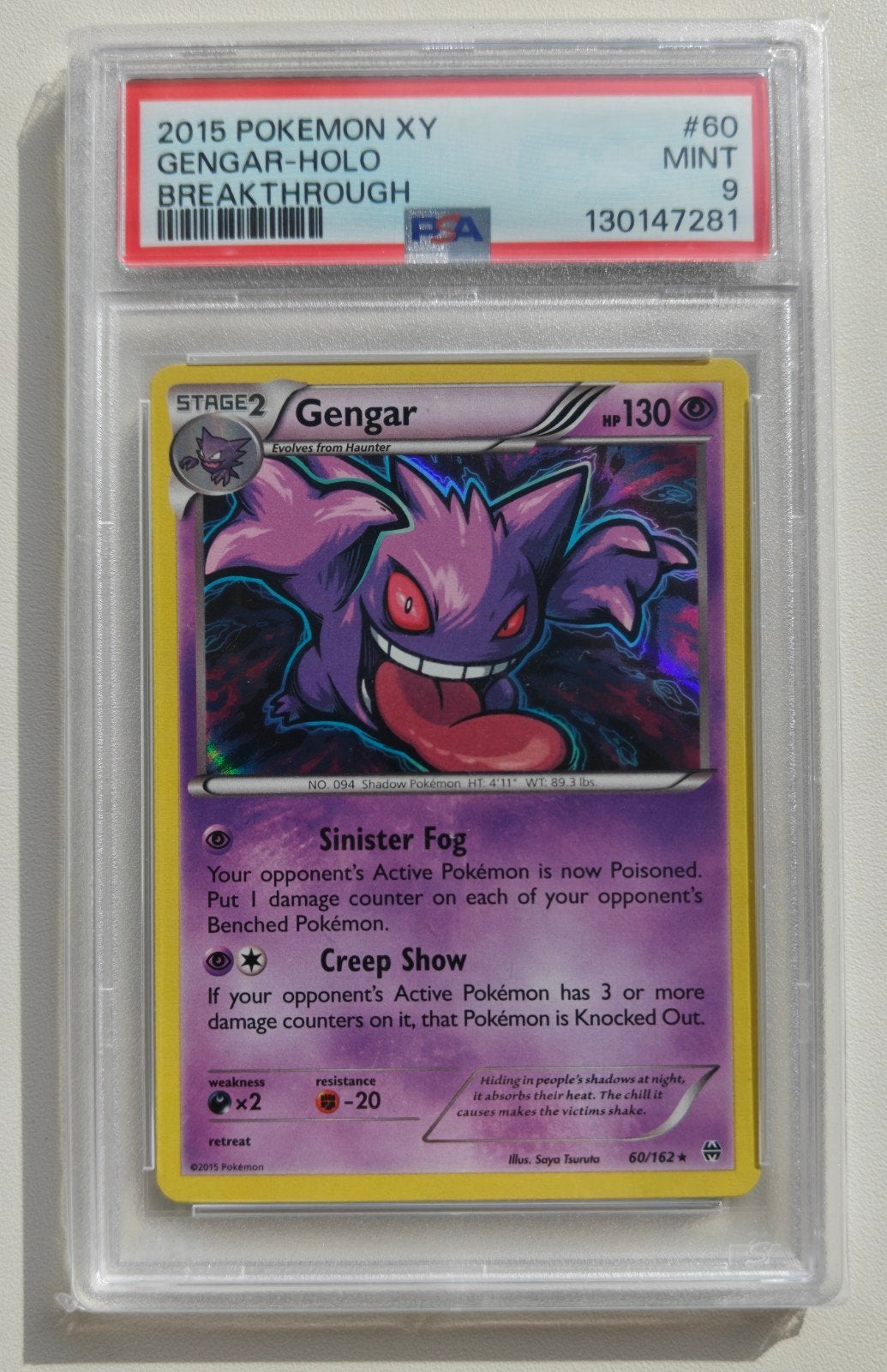 2015 Gengar-Holo Breakthrough #60 PSA 9