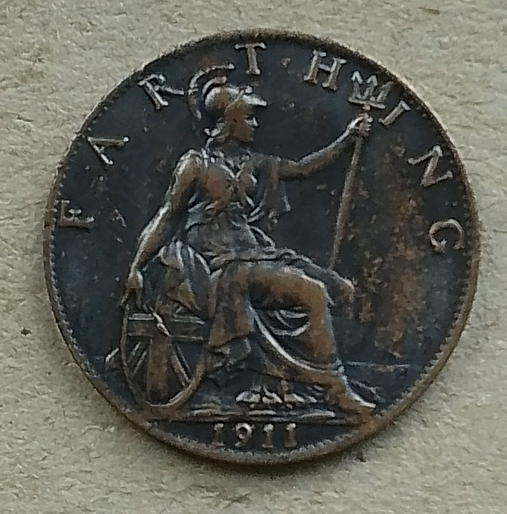 Engeland, farthing 1911, Ophalen of Verzenden, Overige landen, Losse munt
