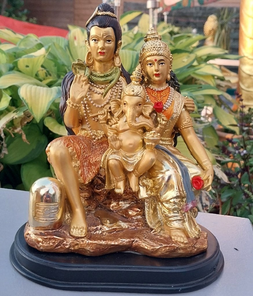 Beeld van Shiva, Parvati en Ganesha,God,buddha,boeddha, Ophalen of Verzenden, Zo goed als nieuw