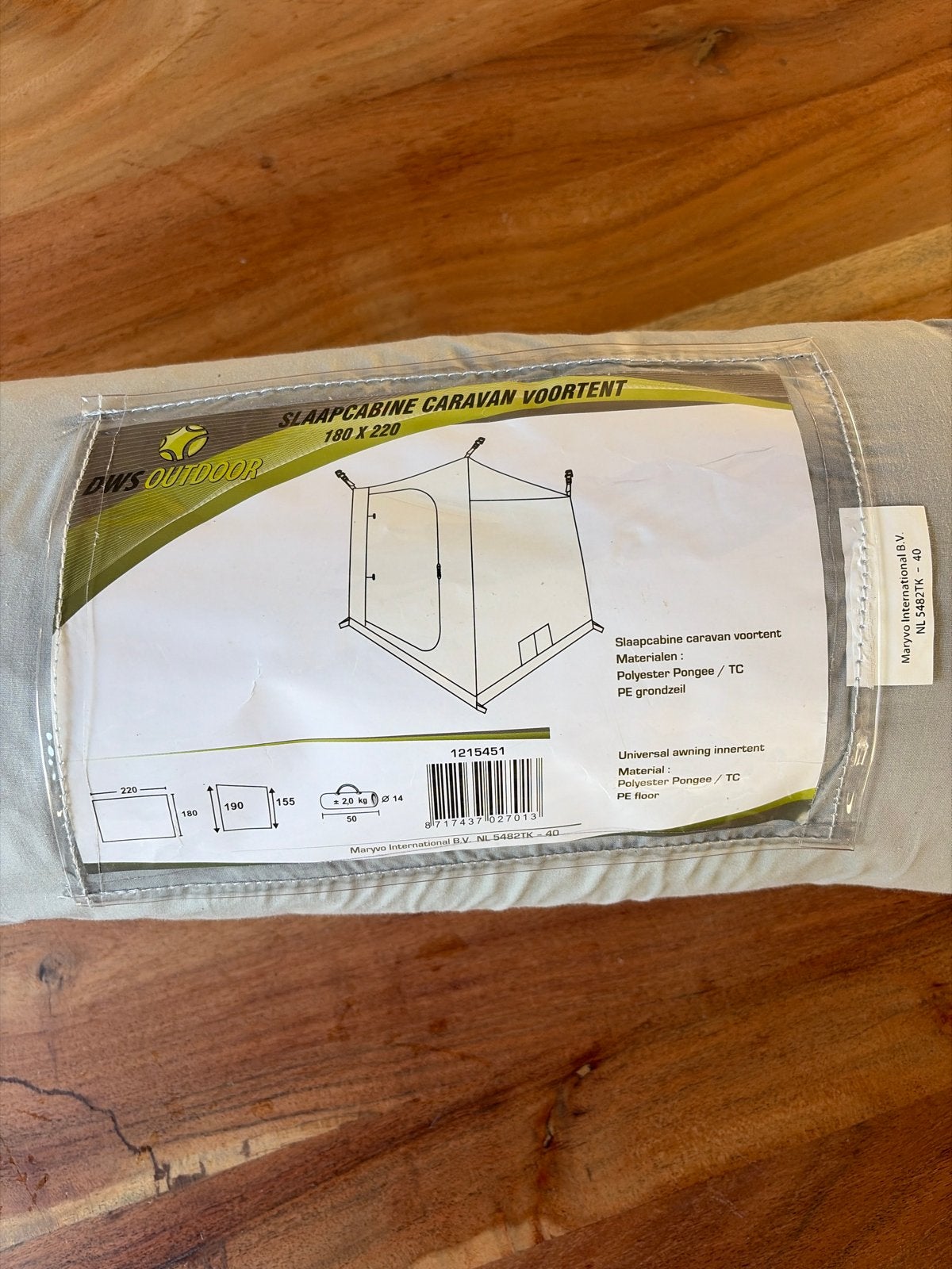 Slaapcabine caravan voortent 180 x 220, Ophalen of Verzenden, Zo goed als nieuw, Tot en met 2