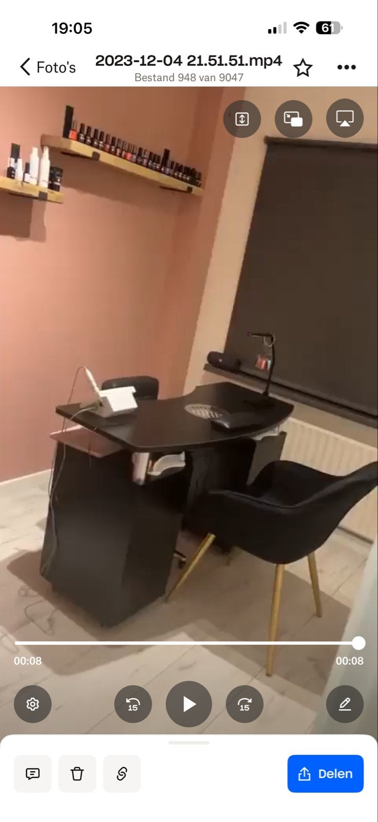 Nette nageltafel met afzuiging en lades, Ophalen, Gebruikt, Met lades, Spaanplaat of MDF