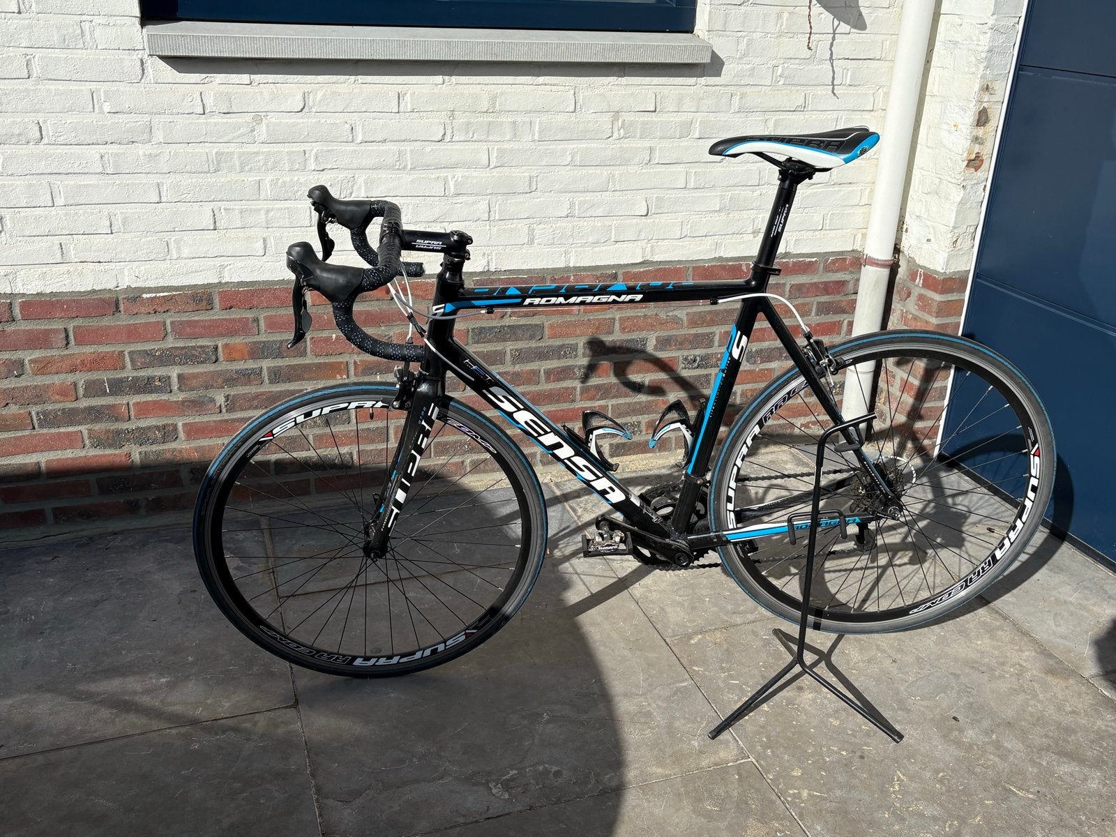 Sensa Romagna racefiets - Shimano 105 - Zwart/Blauw, 28 inch, Gebruikt, Aluminium, Meer dan 20 versnellingen