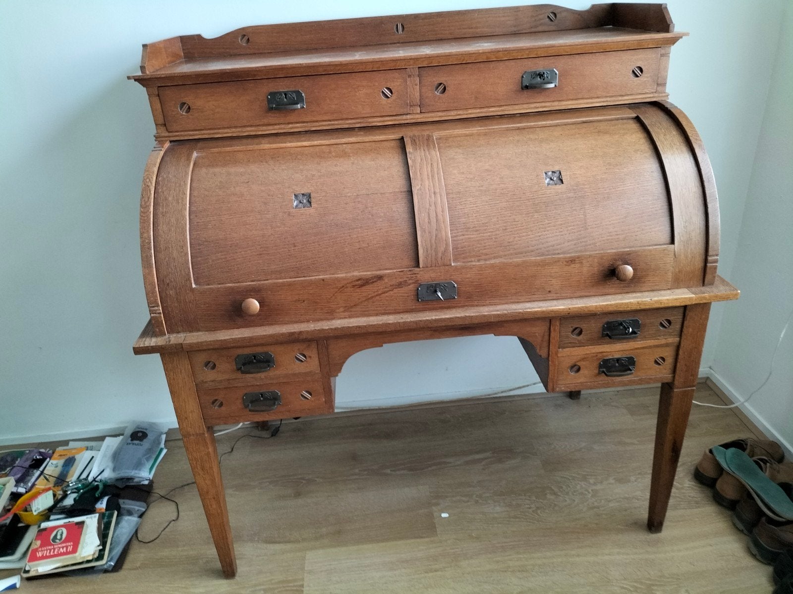 Eikenhouten cilinderbureau, Ophalen, Gebruikt