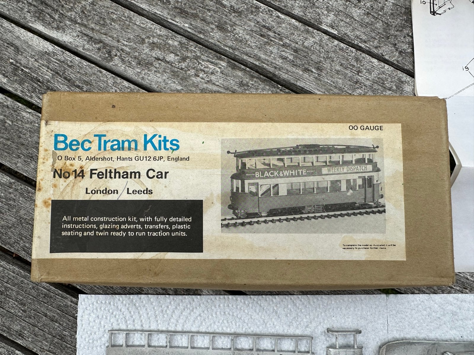 Bec Tram Kits No 14 Feltham Car OO Gauge Modelbouwkit, Overige merken, Gelijkstroom, Overige typen, Nieuw