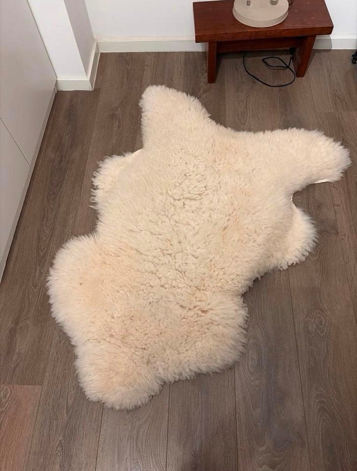 Schapenvacht vel of kleed - Crème, 100 tot 150 cm, Zo goed als nieuw, Crème, Overige vormen