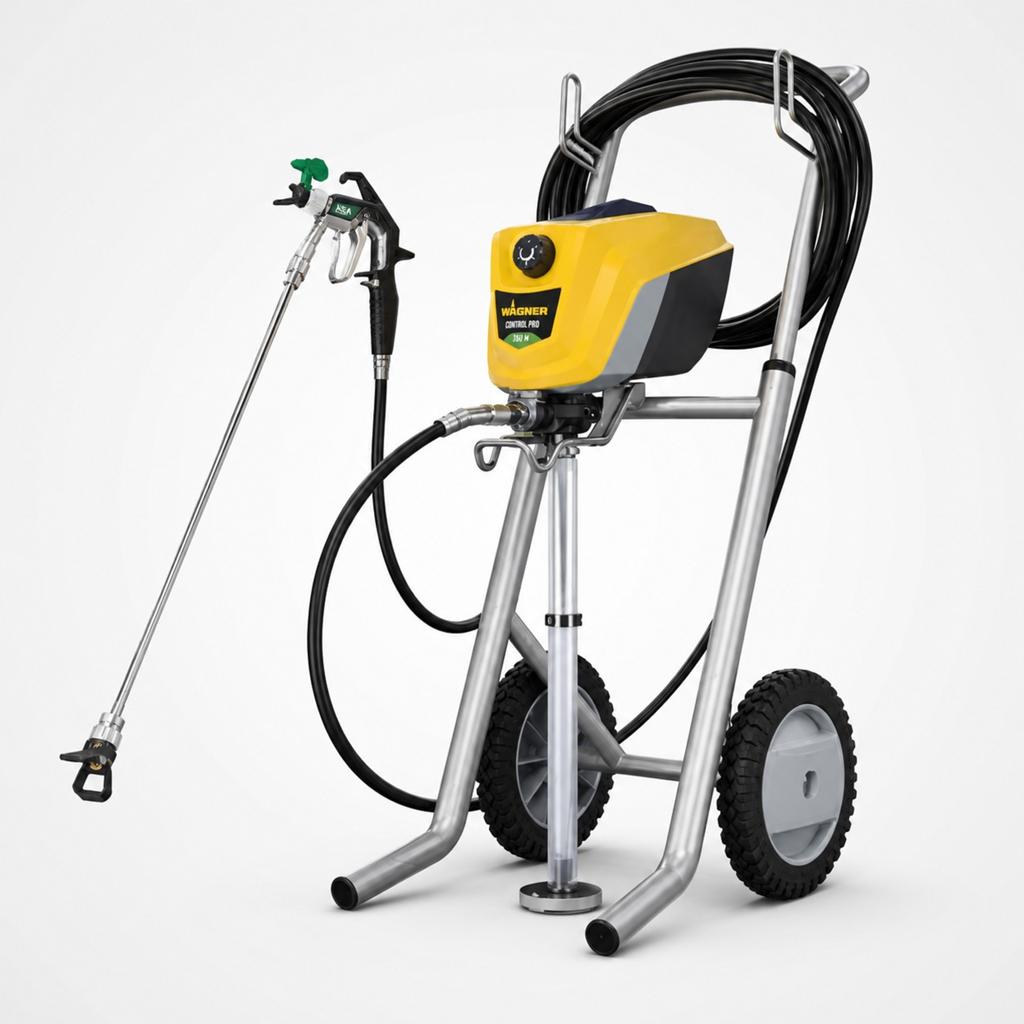 Wagner Pro 350M Airless Verfspuit te huur, Ophalen, Zo goed als nieuw, Verfspuit of Verfpomp