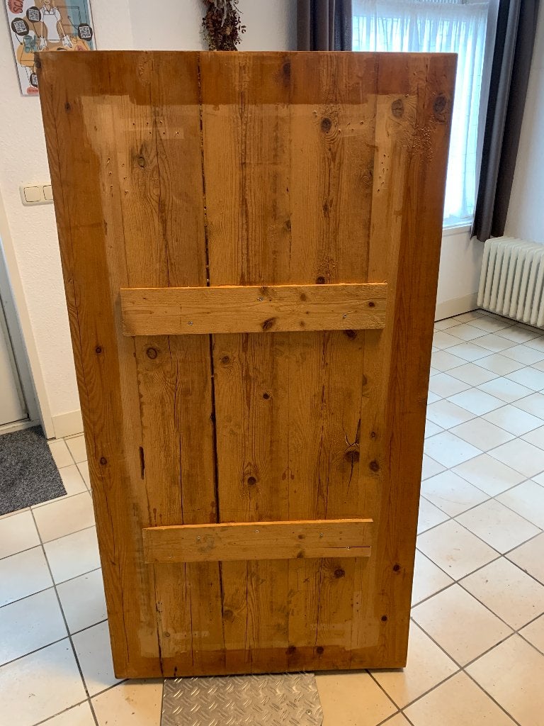 Massief houten tafelblad, Ophalen, Gebruikt, 50 tot 100 cm, Rechthoekig