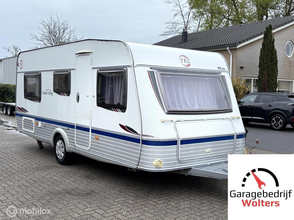 Tec 530 TDF voortent rondzit vastbed L keuken, Caravans en Kamperen, T.E.C., Rondzit, 7 tot 8 meter, Bedrijf