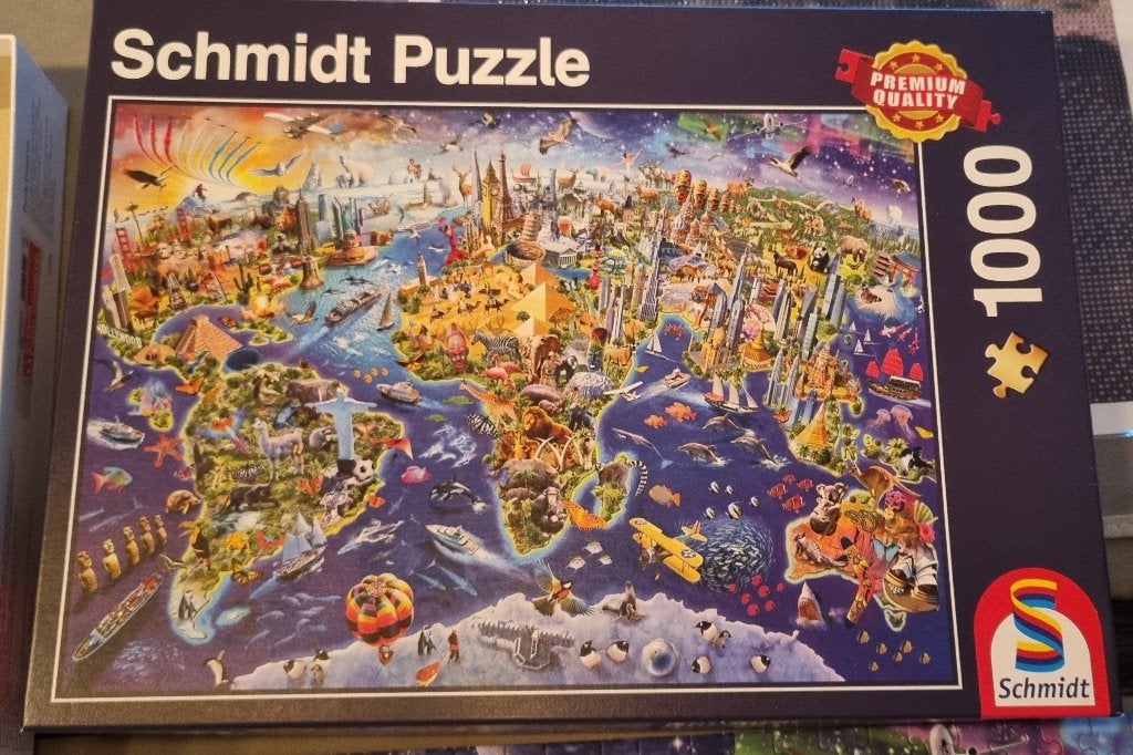Schmidt Ontdek onze wereld, 1000 stukjes puzzel, Ophalen, 500 t/m 1500 stukjes, Zo goed als nieuw, Legpuzzel