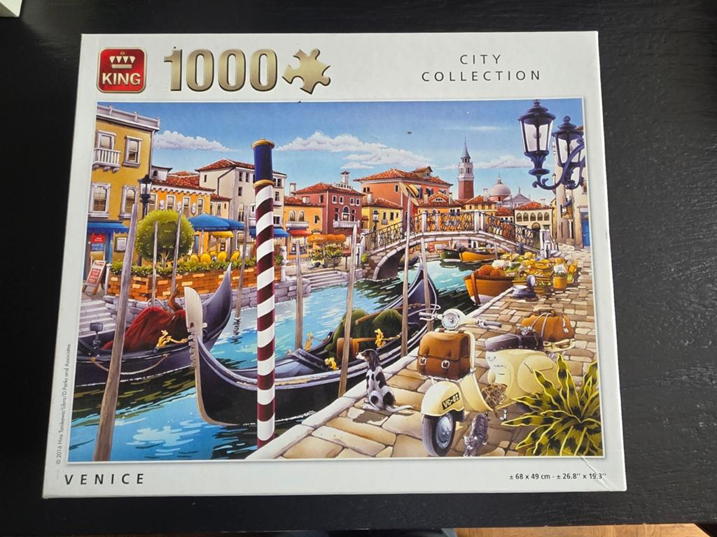 King legpuzzel 1000 stukjes - Venetië compleet, Hobby en Vrije tijd, Ophalen of Verzenden, 500 t/m 1500 stukjes, Gebruikt, Legpuzzel