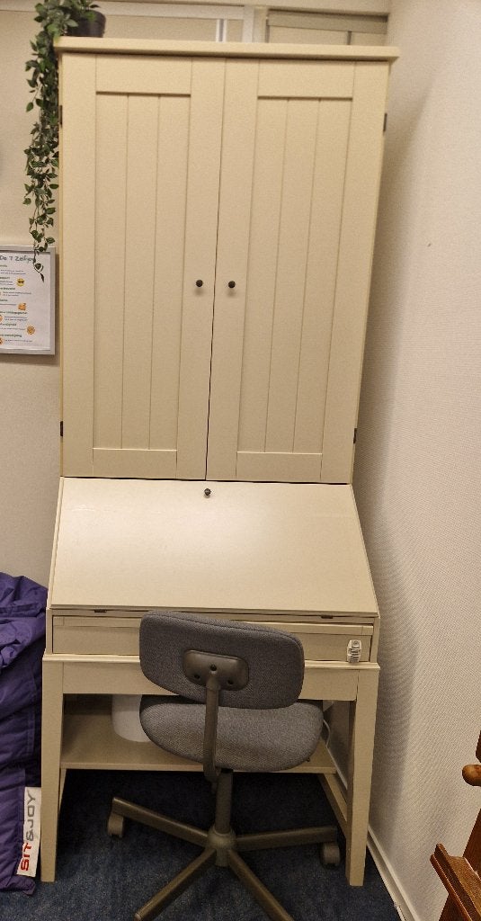 Secretaire, Bureaukast, Opklapbureau in kast, Klapbureau, Ophalen, Zo goed als nieuw, 81 cm, Bureau-kast combinatie