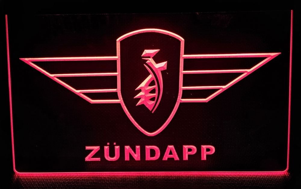 Zundapp logo rood led reclame ledlamp decoratie deco