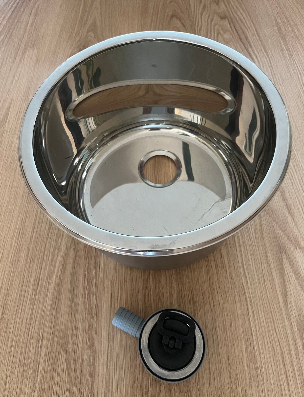 Spoelbak rvs met afvoer voor boot, camper of caravan, Ophalen of Verzenden, Zo goed als nieuw