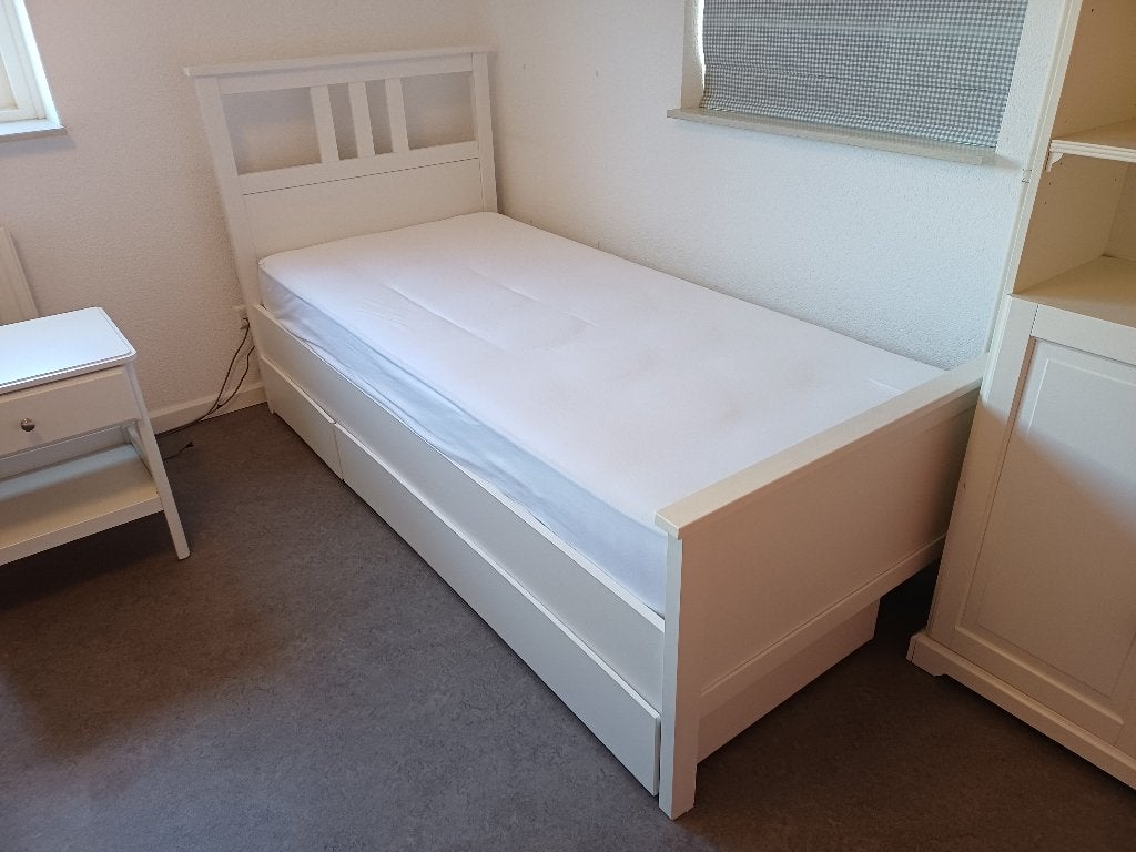 Eenpersoons bed wit, Ophalen, 90 cm, Eenpersoons, Nieuw
