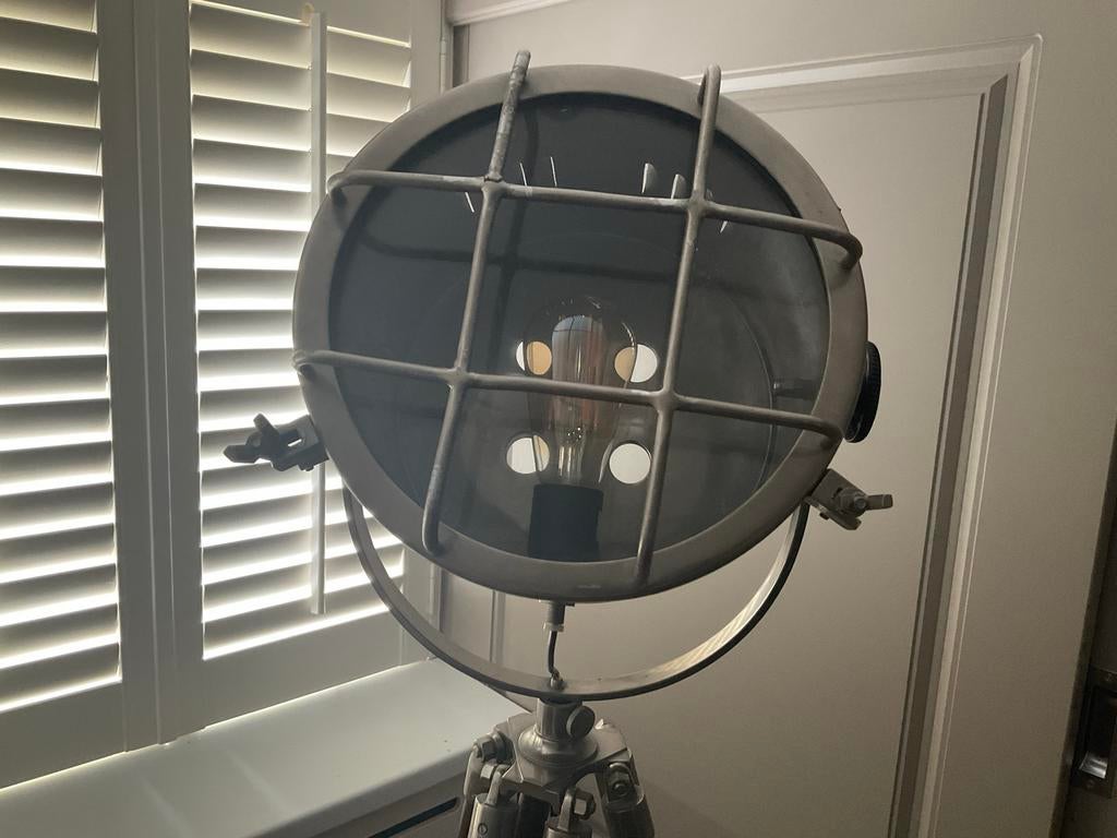 Vintage Studiolamp met Voetschakelaar, Ophalen of Verzenden, Gebruikt, Metaal, 150 tot 200 cm