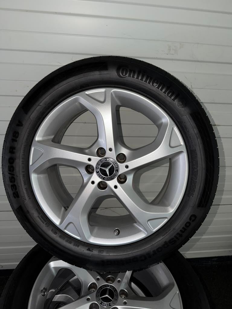 Mercedes-Benz 18 inch velgen met Continental zomerbanden, Ophalen, 18 inch, Gebruikt, Banden en Velgen