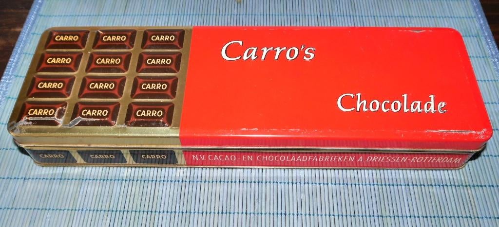 Vintage Driessen blik: Carro's Chocolade, Ophalen of Verzenden, Gebruikt, Overige, Overige merken