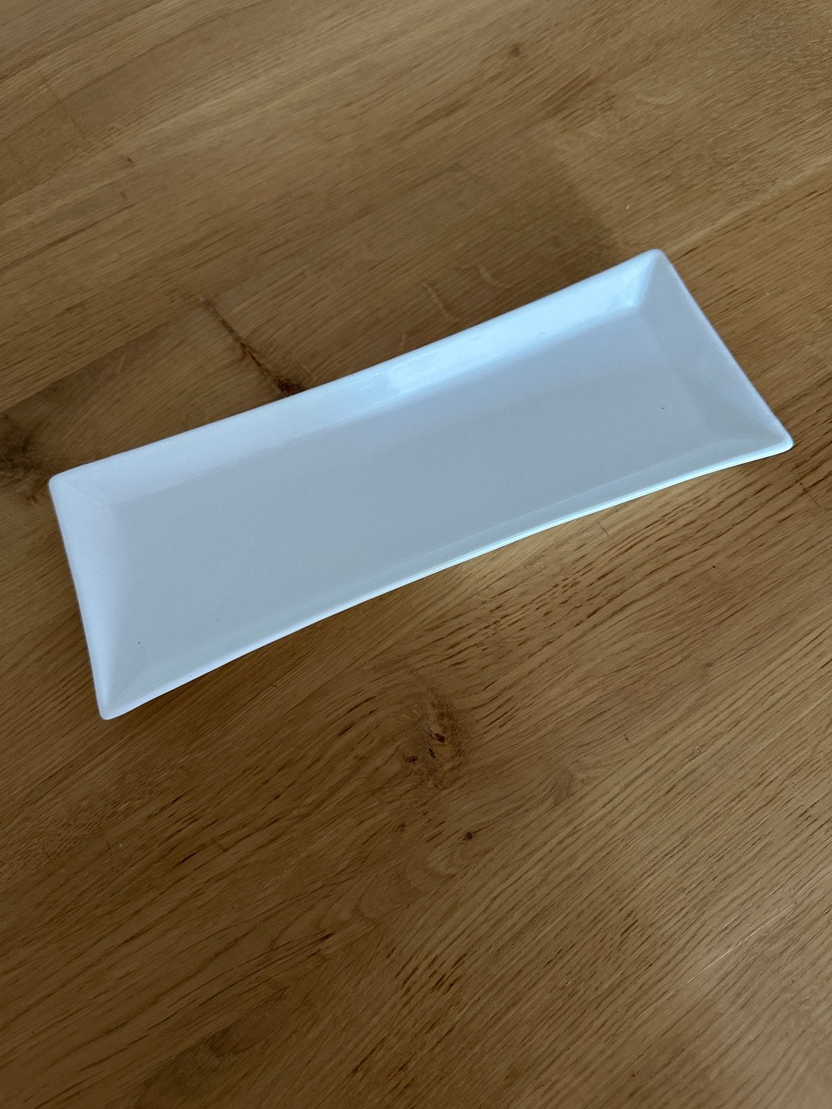 Wit langwerpig bordje 25cm - 30 stuks, Ophalen, Gebruikt, Keramiek, Bord(en)