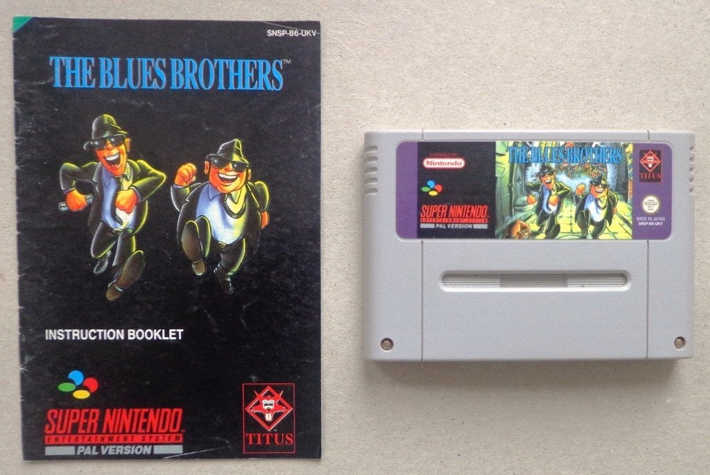 The Blues Brothers voor de Europese Super Nintendo + boekje, 1 speler, Ophalen of Verzenden, Gebruikt, Vanaf 3 jaar