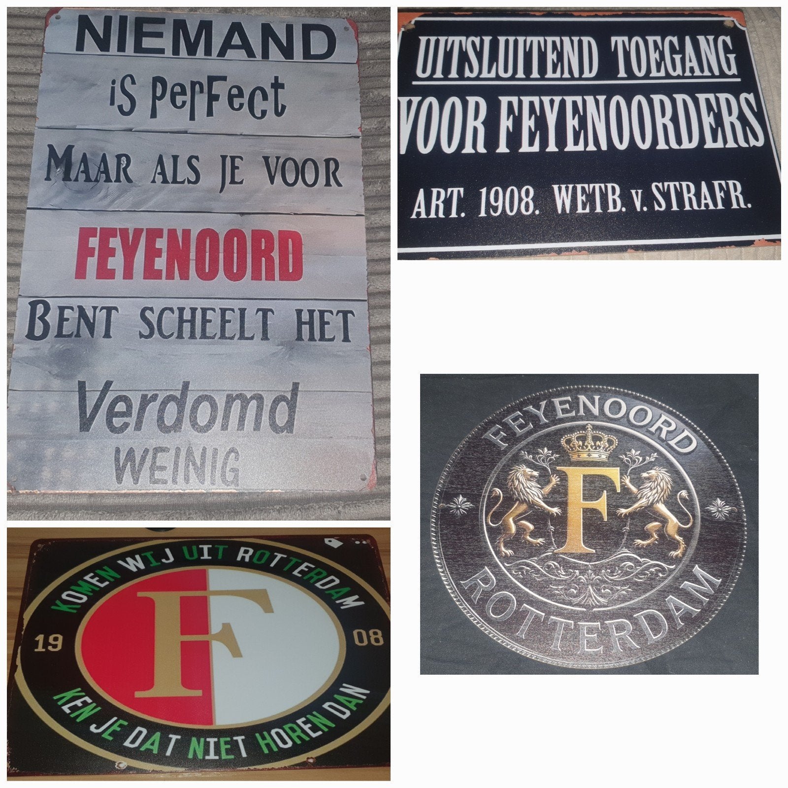 4 feyenoord wandborden, Verzamelen, Ophalen of Verzenden, Nieuw, Feyenoord