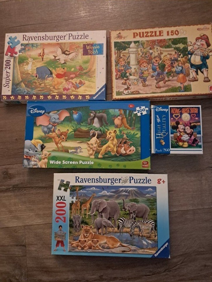 Diverse kinderpuzzels 150  , 200 , 260 stukjes ravensburger, Ophalen, Meer dan 50 stukjes, Zo goed als nieuw, 6 jaar of ouder
