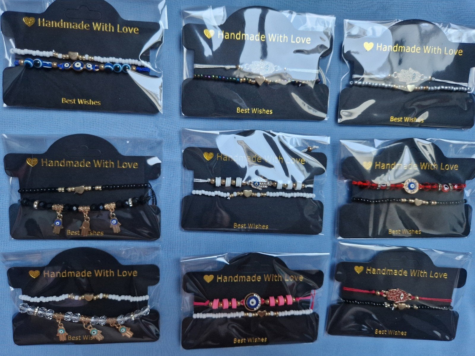 verstelbare armbandjes hamsa fatima hand evil eye, Ophalen of Verzenden, Nieuw, Overige kleuren, Met bedels of kralen