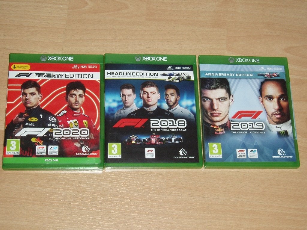 3 stuks Xbox one videogames 2018 2019 en 2020 Max Verstappen, Verzenden, Gebruikt, 500 GB, Met 1 controller
