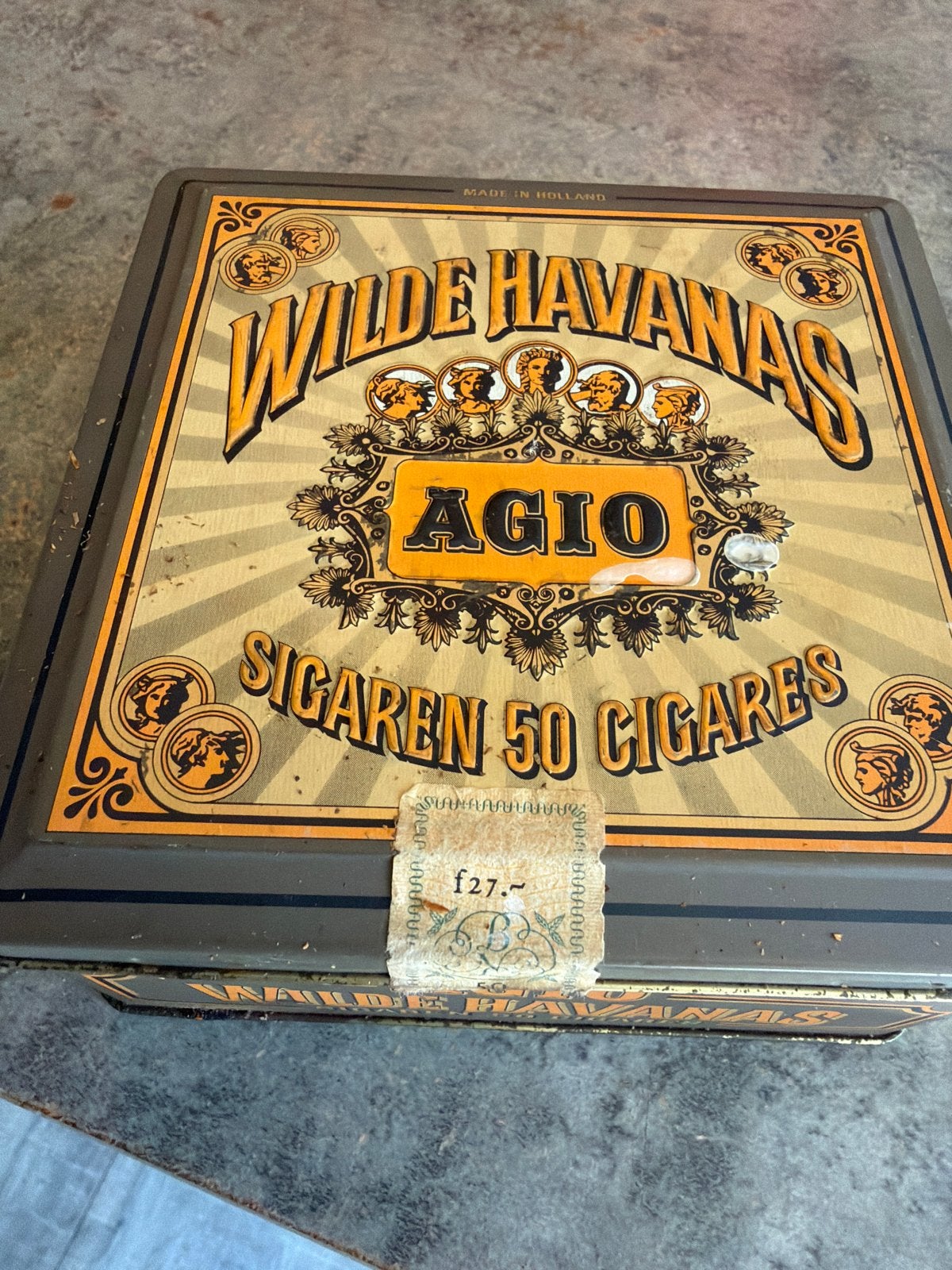 Vintage Agio Wilde Havanas Sigaren Blik - 50 Sigares, Verzamelen, Blikken, Ophalen, Gebruikt, Overige, Overige merken