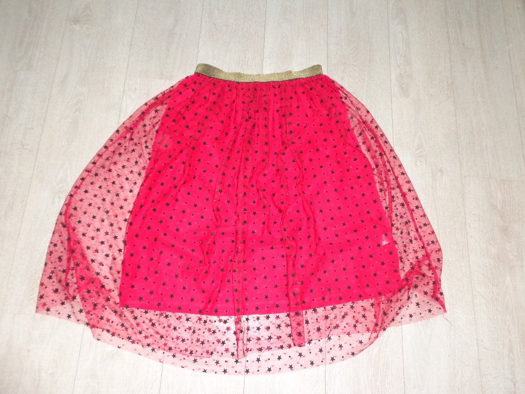 rode rok met zwarte sterren van JCL, maat M/L, Kleding | Dames, Maat 38/40 (M), Ophalen of Verzenden, Zo goed als nieuw, Boven de knie