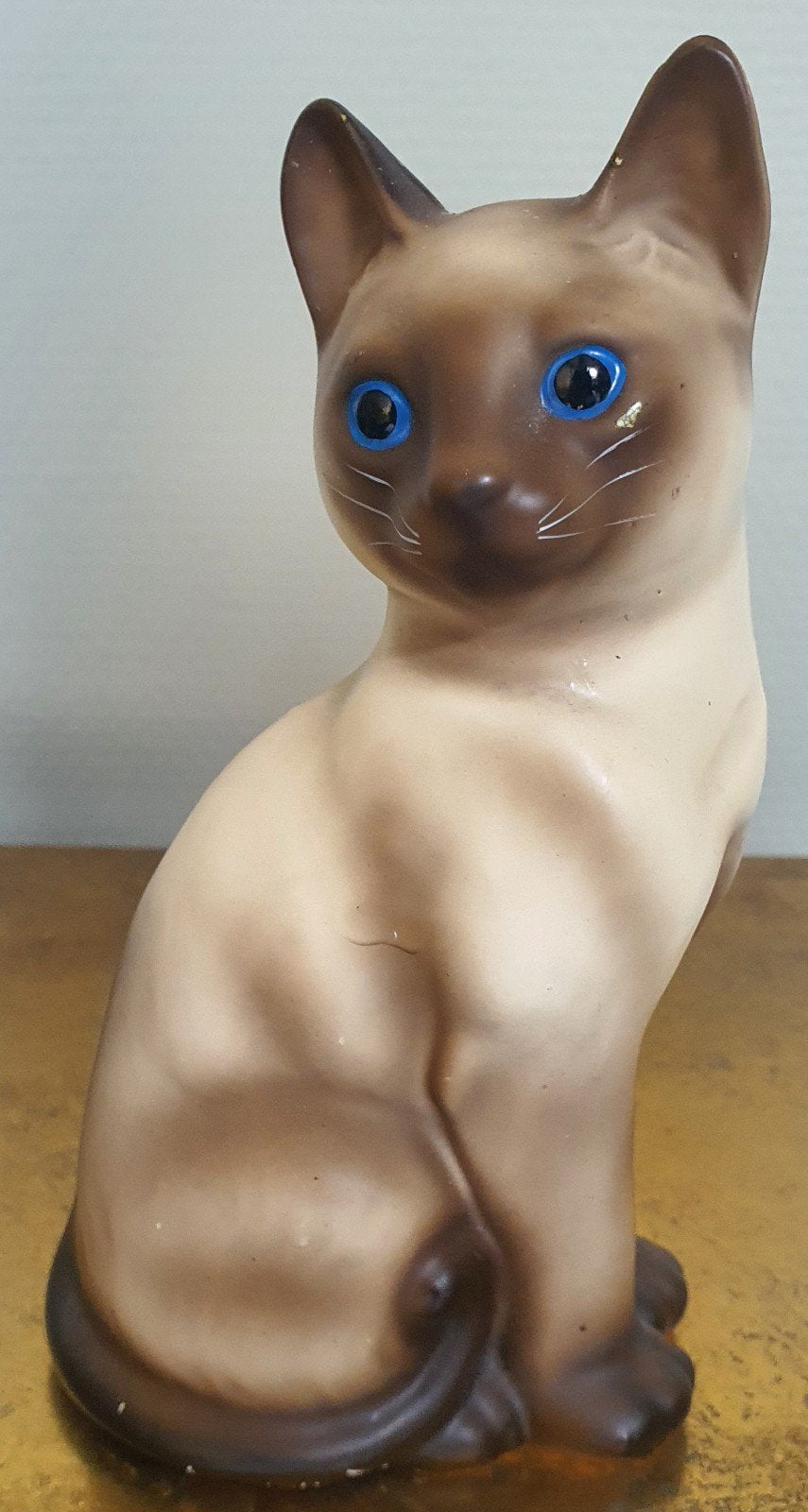 Siamees of ander ras kat / poes van beenderporselein 1960, Verzamelen, Ophalen of Verzenden, Zo goed als nieuw, Dier