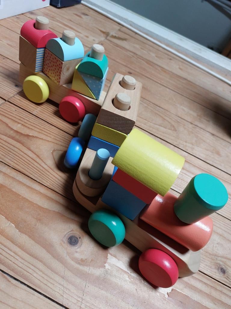 Houten blokken trein, Ophalen of Verzenden