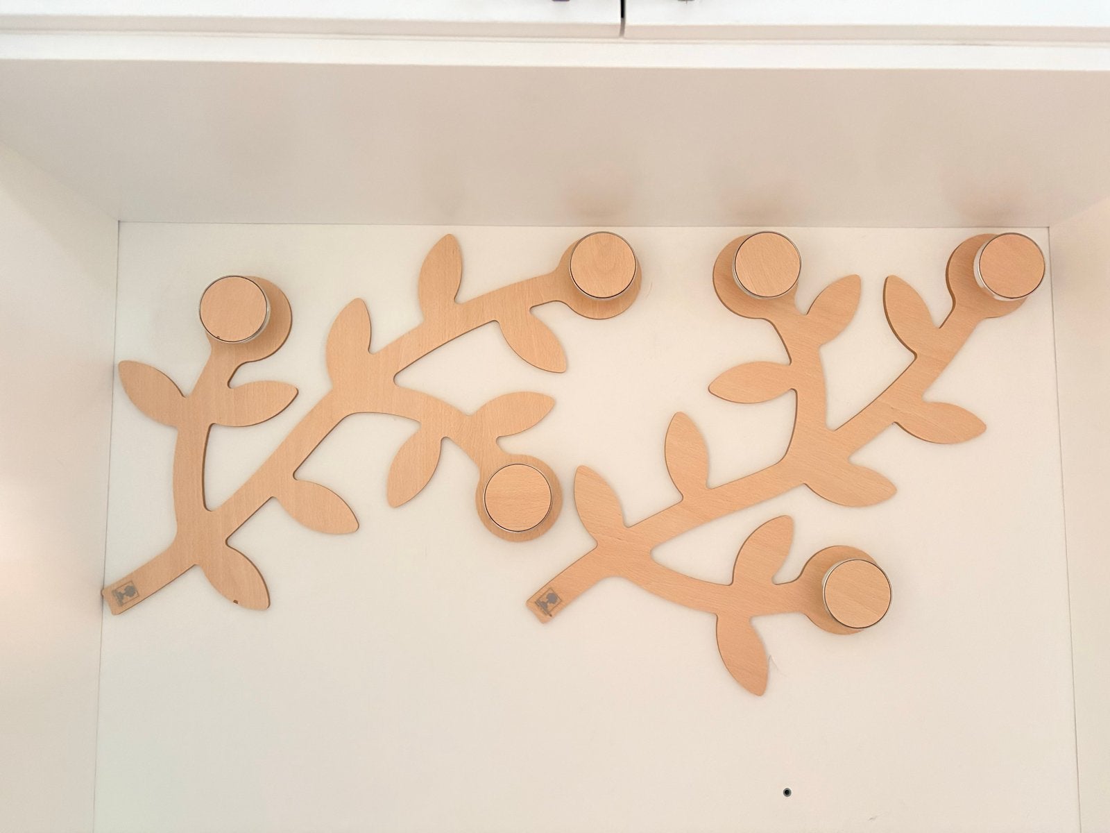 Leuke houten wandkapstokken in bladmotief, Gebruikt, Minder dan 100 cm, Hout, Ophalen