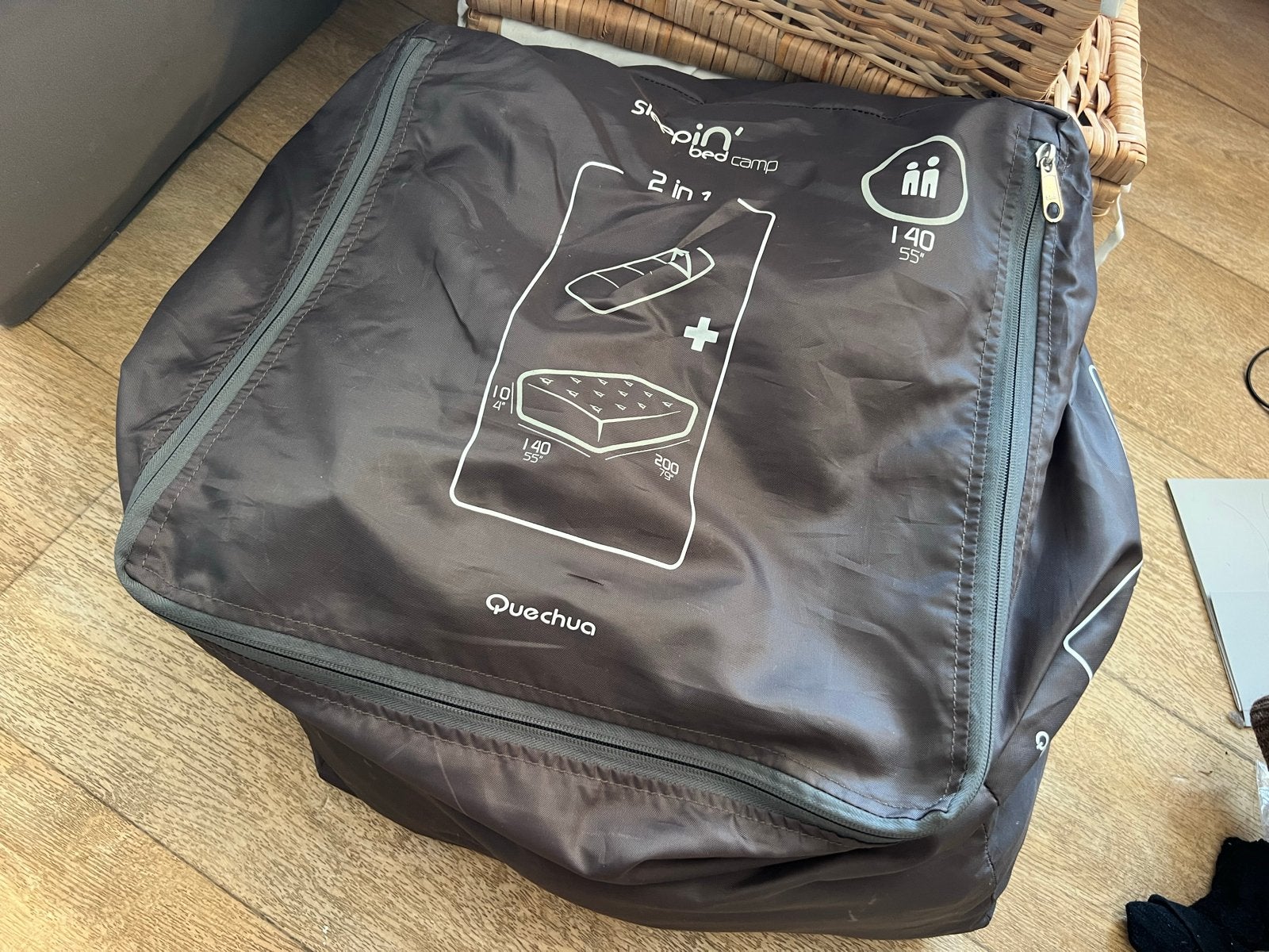 Quechua Sleepin'Bed Camp 2-in-1 met bedhoes en kussens, Ophalen of Verzenden, Gebruikt