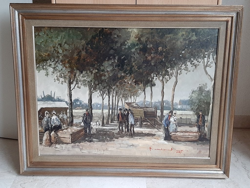 klassiek schilderij 60 x 80 cm, Ophalen, Stads- / dorpsgezicht