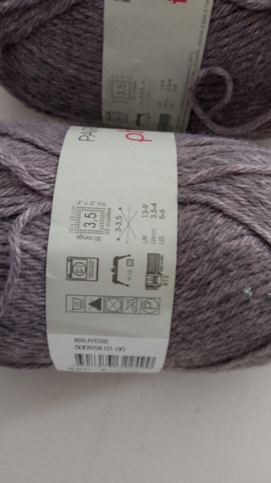 Phildar Partner 3.5 wol - 140 gram - Grijs/Paars, Ophalen of Verzenden, Zo goed als nieuw, Breien of Haken, Wol of Garen