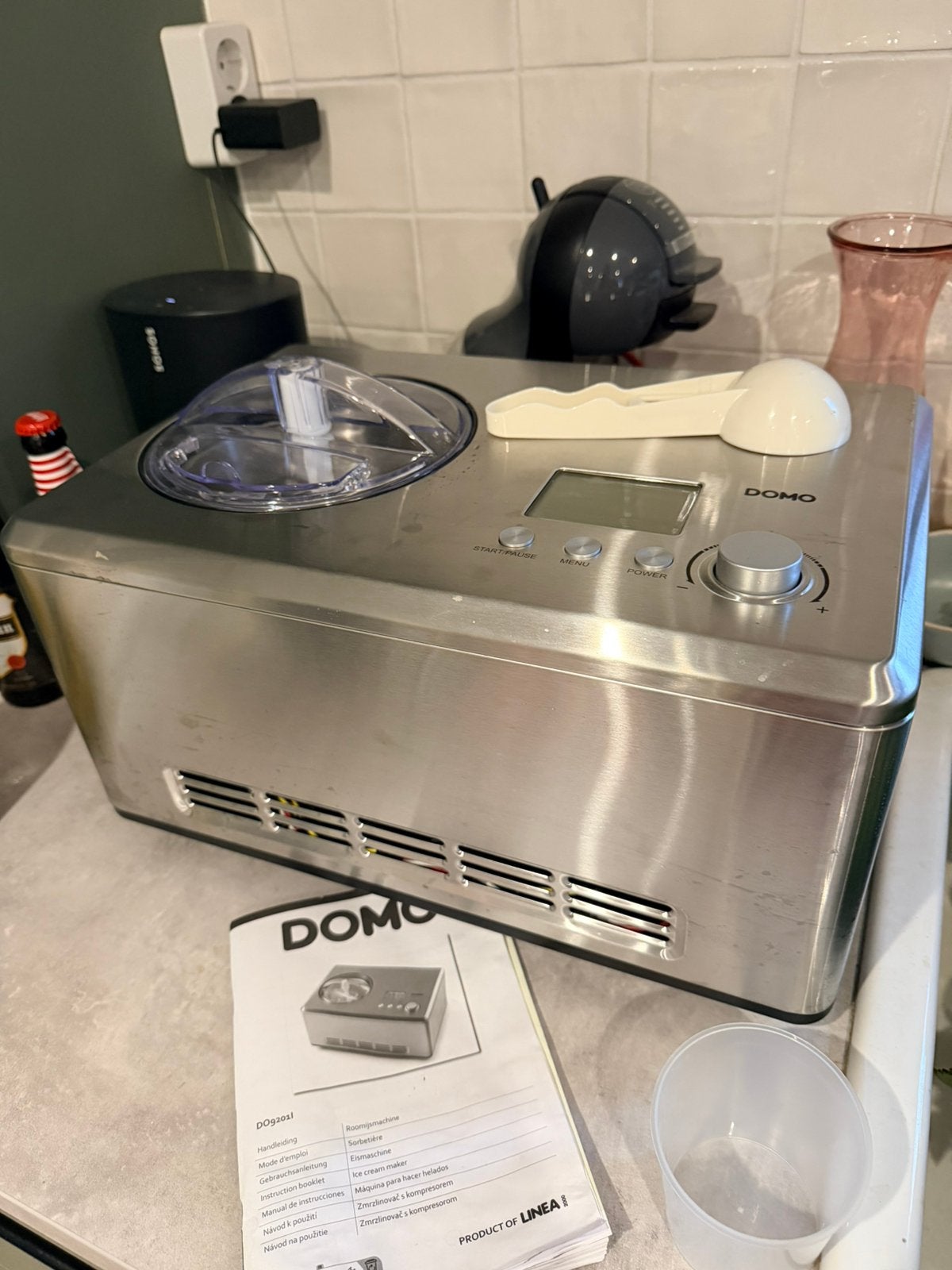 DOMO do9201i ijsmachine, Witgoed en Apparatuur, Keukenmixers, 3 snelheden of meer, Ophalen of Verzenden, Zo goed als nieuw, 2 tot 3 liter