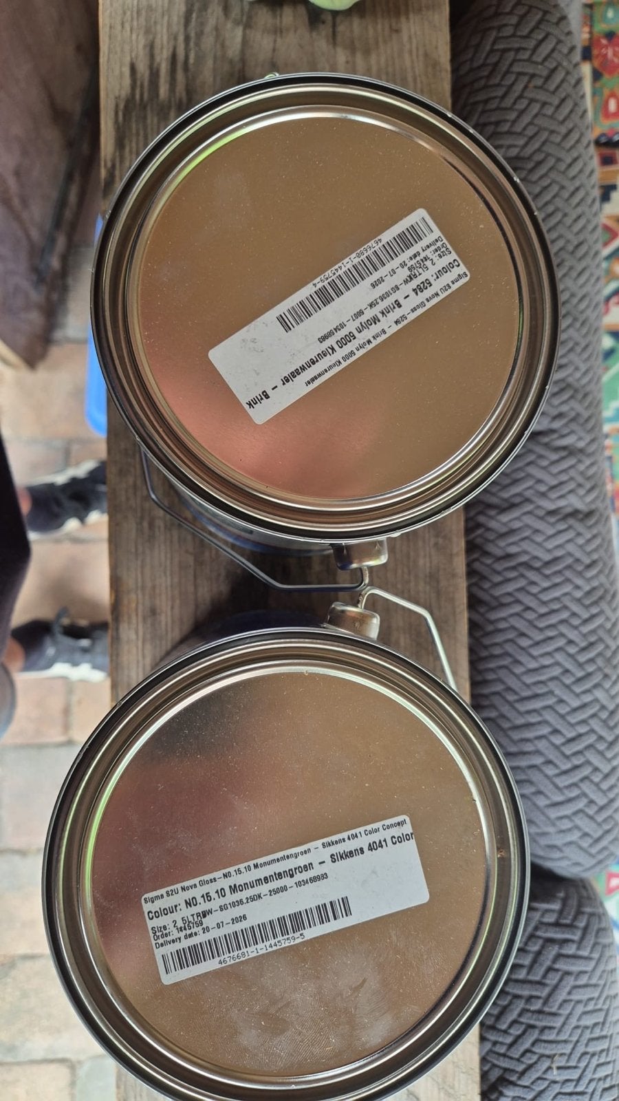 2x Sigma S2U Nova Gloss verf - Monumentengroen & Brink, Ophalen, Nieuw, Lak, Minder dan 5 liter