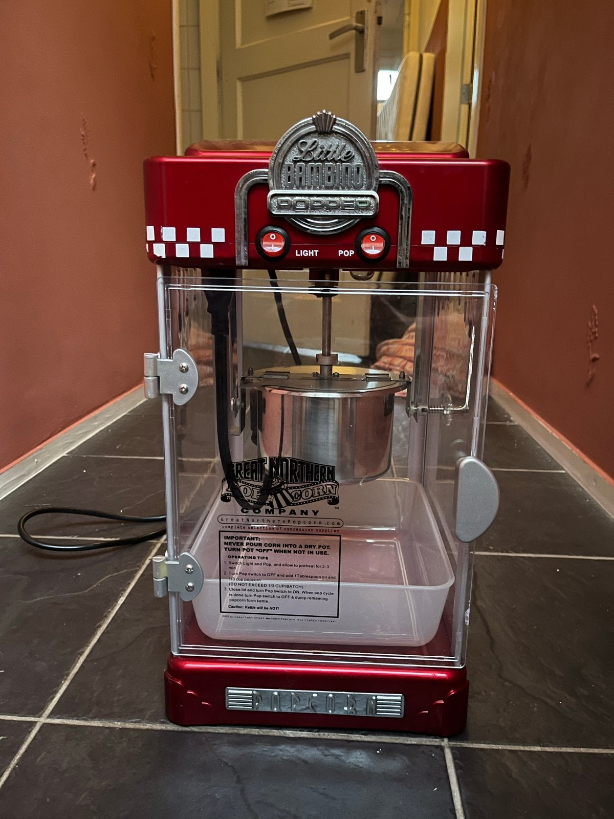 Little Bambino Popper Popcornmachine - Retro Rood, Ophalen of Verzenden, Zo goed als nieuw