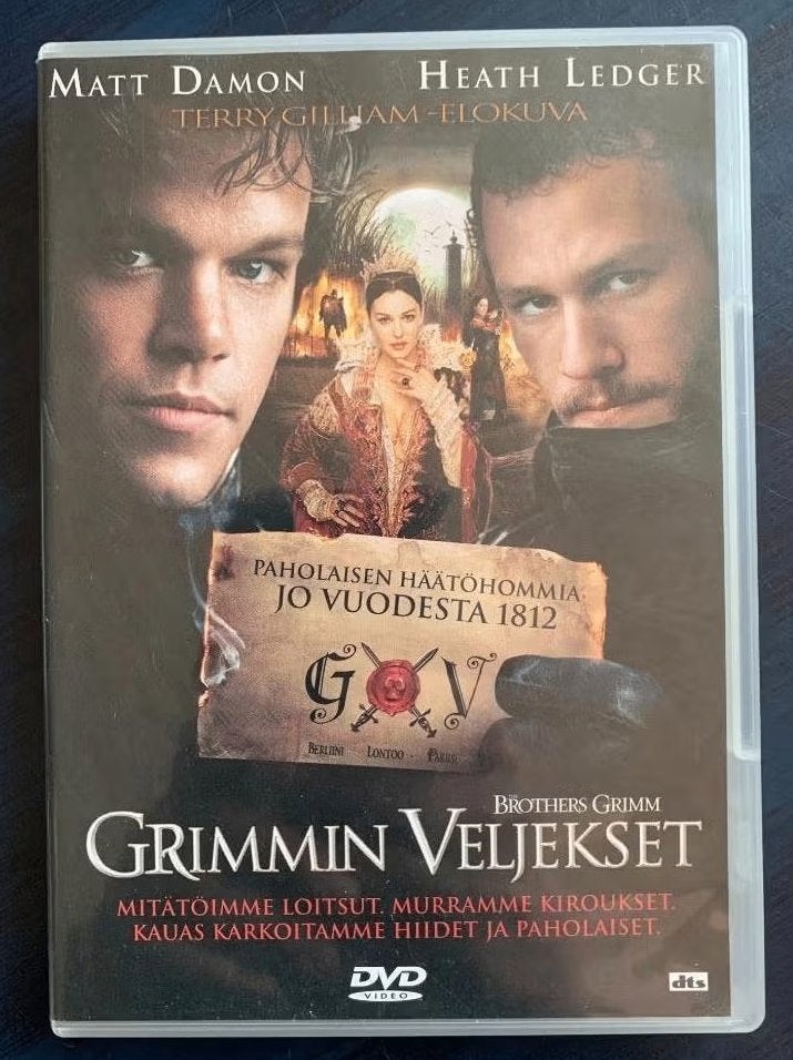 DVD Brothers Grimm Grimmin Veljekset Matt Damon Heath Ledger, Vanaf 12 jaar, Ophalen of Verzenden, Zo goed als nieuw, Actie