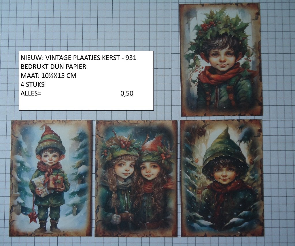 ❤️❤️vintage plaatjes kerst 931 ( alleen verzenden, Ophalen, Nieuw, Kerst, Knipvel