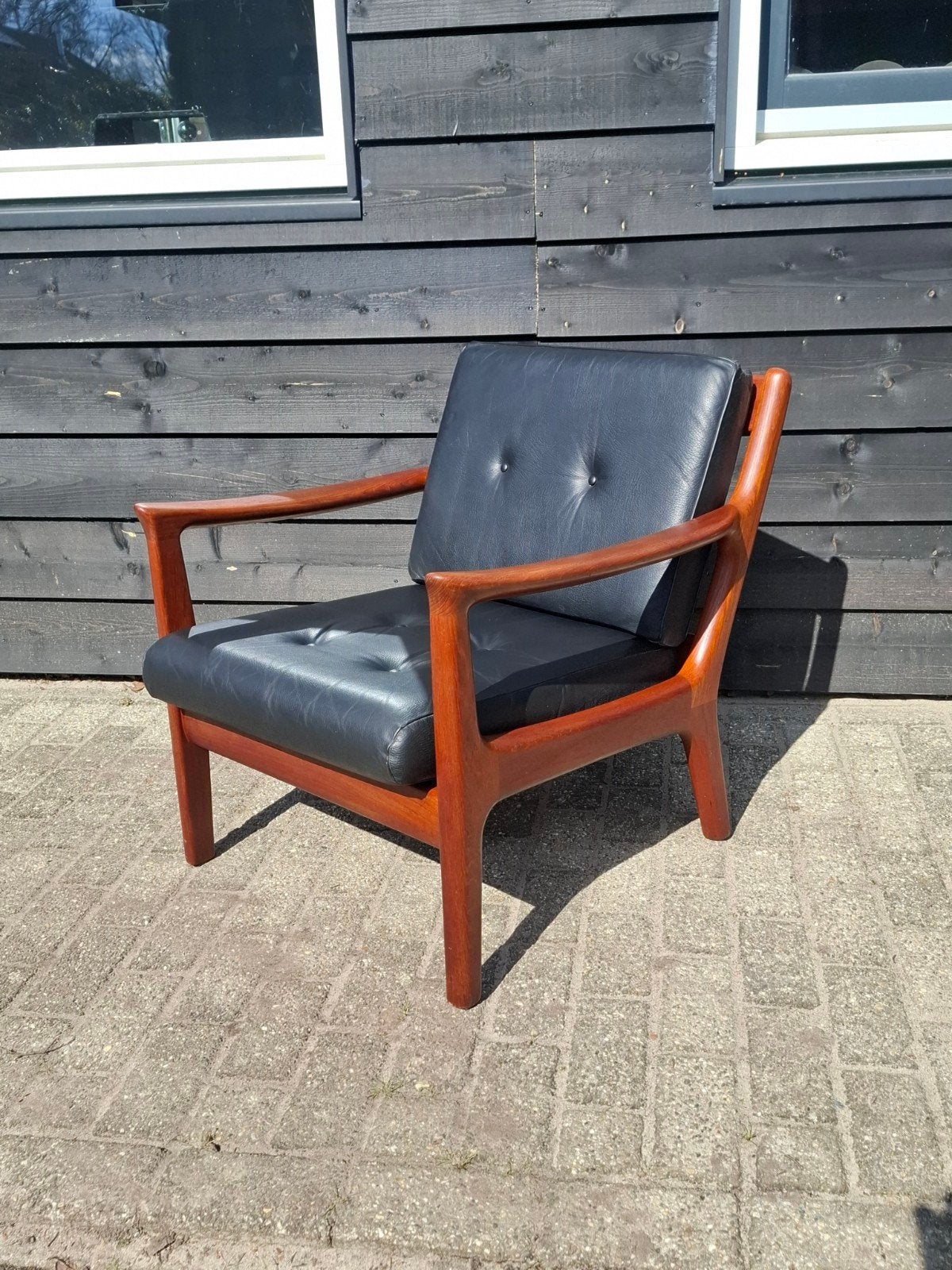 vintage senator chair by ole wanscher, France and son, ., Minder dan 75 cm, Leer