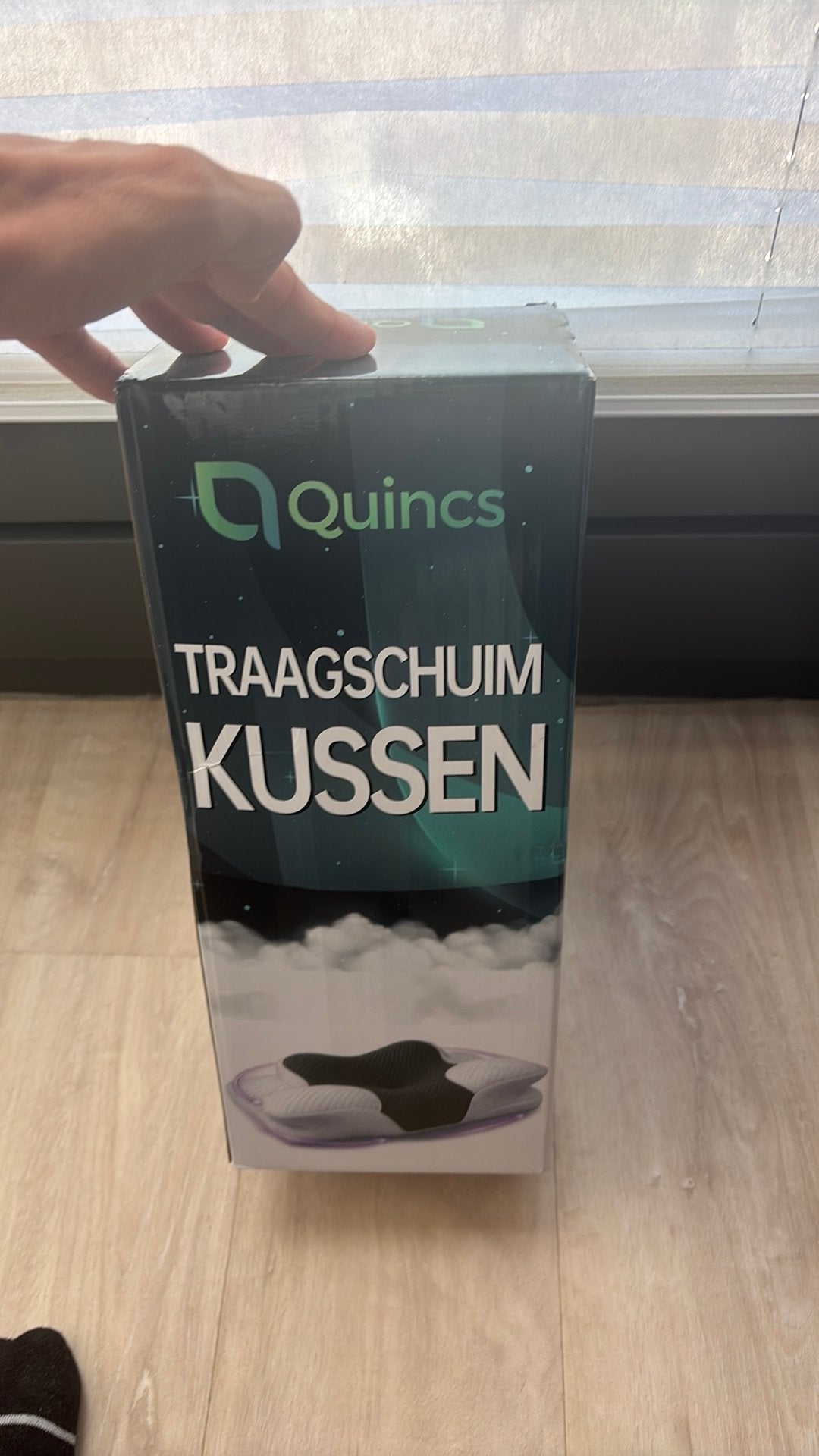 Quincs vlinderkussen traagschuim nieuw in doos, Anti-allergisch, Schuim, Eenpersoons, Wit